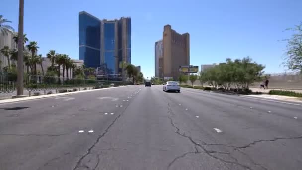 Las Vegas Blvd Southbound Downtown Driving Plates Nevada Usa Sls — Stock video