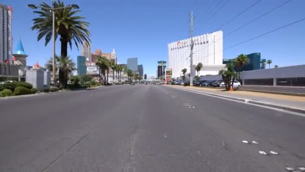 Las Vegas Strip Northbound Driving Plates Nevada Eua Reno Ave — Vídeo de Stock