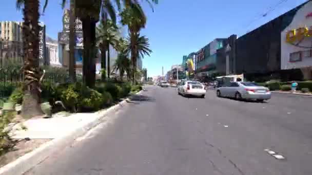 Las Vegas Strip Tageszeitraffer Fahrt Richtung Norden Die Innenstadt — Stockvideo