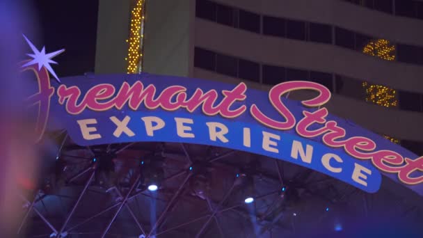 Las Vegas Downtown Fremont Street Experience Sign Nevada Usa — Stok Video