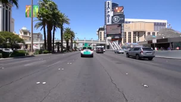 Las Vegas Strip Northbound Driving Plates Nevada Usa Flamingo — Stock Video