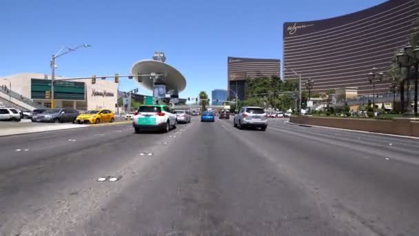 Las Vegas Strip Northbound Placas Conducir Nevada Usa Wynn — Vídeo de stock