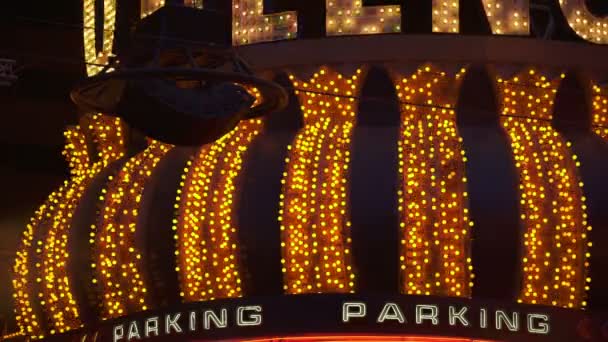 Las Vegas Casino Parkování Neon Znamení Nevada Usa — Stock video
