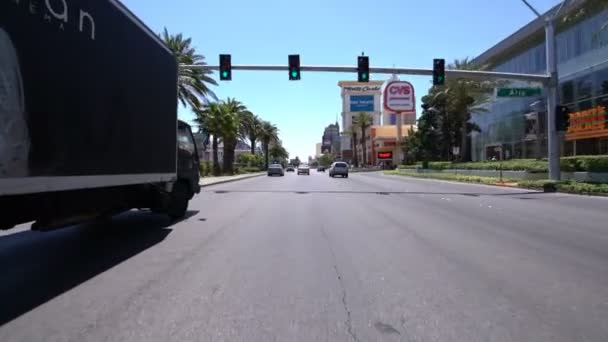 Las Vegas Strip Kierunku Południowym Tablic Rejestracyjnych Nevada Usa Nowym — Wideo stockowe