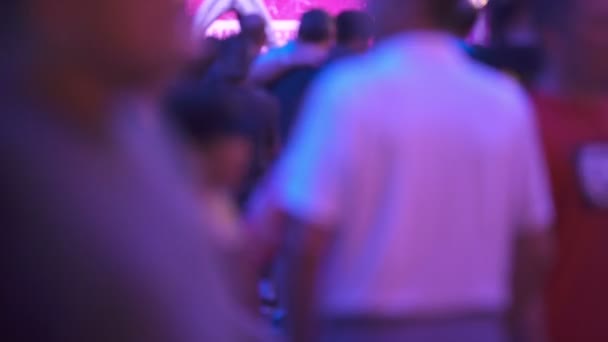 Las Vegas Downtown Fremont Street Crowd Out Focus Nevada Usa — Stock Video