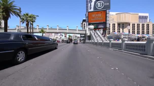 Las Vegas Strip Northbound Rijplaten Nevada Usa Bij Ballys — Stockvideo