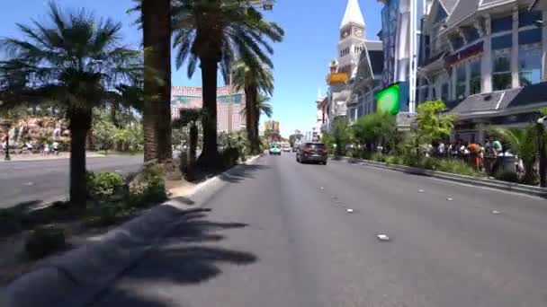 Las Vegas Strip Direzione Nord Driving Plates Nevada Usa Palazzo — Video Stock