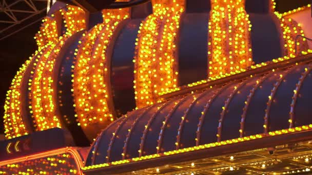 Las Vegas Casino Жовтий Фіолетовий Неоновий Знак Nevada Usa — стокове відео