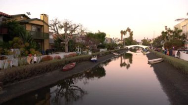 Los Angeles Venedik Kanalı Günbatımı Cadılar Bayramı ABD
