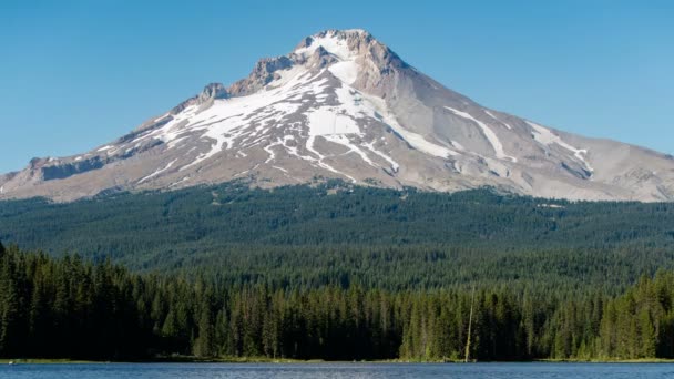 Monte Hood Pico Bosque Trillium Lake Oregon Time Lapse — Vídeos de Stock