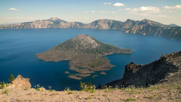 Crater Lake National Park Time Lapse Wizard Island Oregon — Stock video
