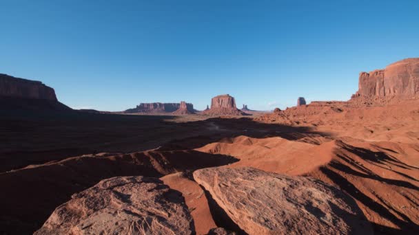 Monument Valley Nappali Időeltolódás John Ford Point Délnyugati Részén Usa — Stock videók