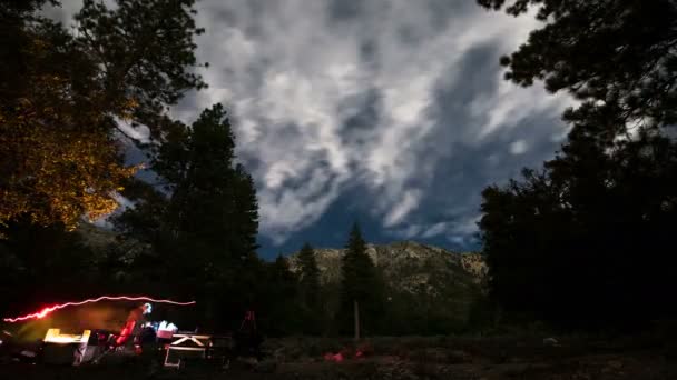 Stars Clouds Campground San Gabriel Mountains National Monument Californië Verenigde — Stockvideo