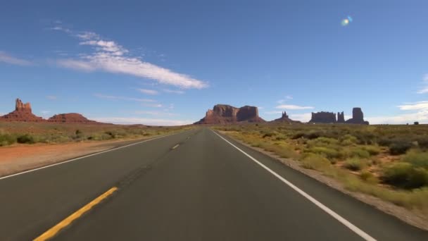 Monument Valley Scenic Byway 163 Norrut Utah Körmall Sydvästra Usa — Stockvideo