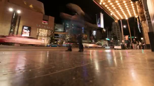 Hollywood Und Highland Vom Capitan Theater Nacht Zeitraffer Verließ Kalifornien — Stockvideo