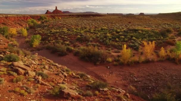 Autumn Laub Luft Wüste Canyon Sunset Hill Left — Stockvideo