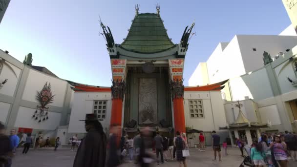 Hollywood Chinese Theater Daytime Lapse Tourists Walking Califórnia Eua — Vídeo de Stock