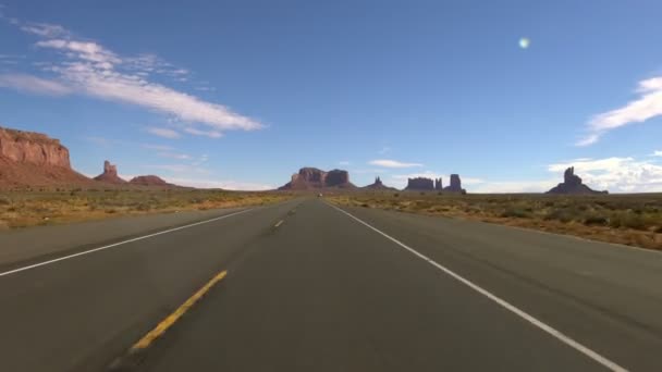 Monument Valley Driving Hyperlapse Scenic Byway 163 Utah Northbound Sydvästra — Stockvideo