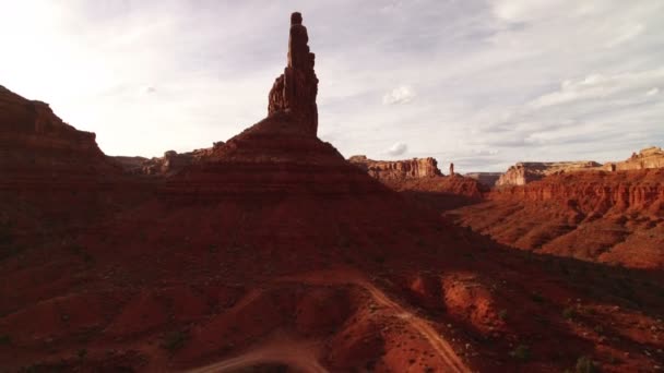 Valley Gods Bears Ears Aerial Shot Southwest Desert Canyon Usa — Stock video