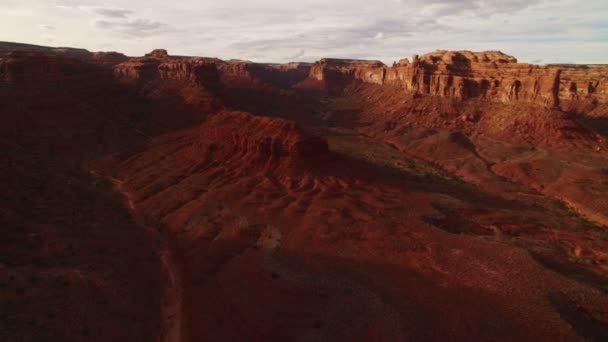 Valley Gods Bears Ears Aerial Shot Southwest Desert Canyon Usa — Stock video