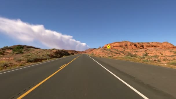 Monument Valley Scenic Byway 163 Södergående Utah Körmall Sydvästra Usa — Stockvideo