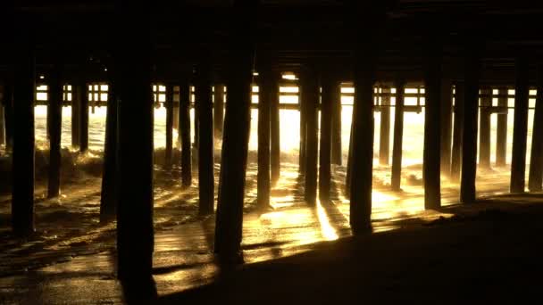 Sunset under Santa Monica Pier California USA