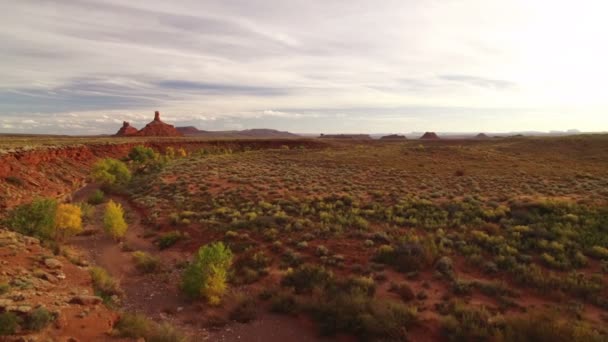 神の谷秋の紅葉空中ショット南西砂漠Usa左 — ストック動画