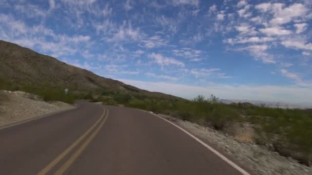 Plantilla Conducción Montaña Del Desierto Sonora Saguaro Cactus Arizona Usa — Vídeos de Stock