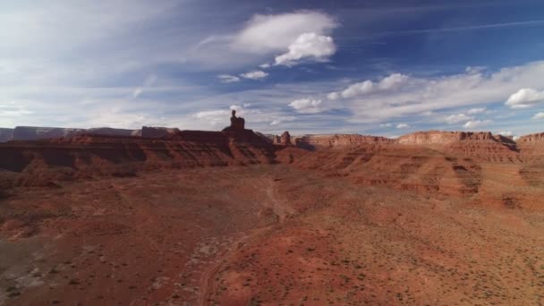 Bears Ears Valley Gods Luftaufnahme Südwest Wüste Usa Abstieg — Stockvideo