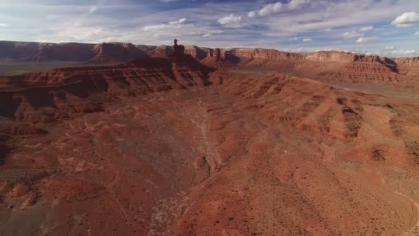Bears Ears Valley Gods Cedar Mesa Aerial Shot Southwest Desert — Stock Video