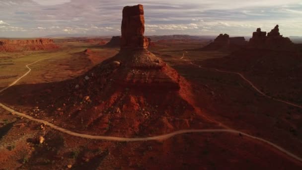 Tal Der Götter Bären Ohren Luftaufnahme Südwest Desert Canyon Usa — Stockvideo