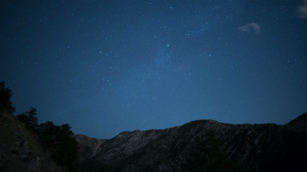 Vía Láctea Sobre Las Montañas San Gabriel Monumento Nacional California — Vídeo de stock