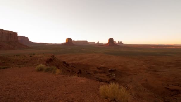 Zeitraffer Bei Sonnenuntergang Monument Valley Artist Point Tilt — Stockvideo