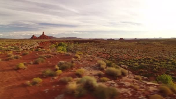 Valle Del Dios Otoño Follaje Plano Aéreo Sudoeste Desierto Usa — Vídeo de stock