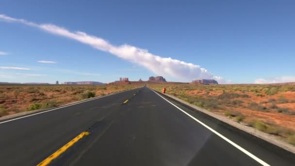 Monument Valley Scenic Byway 163 Southbound Driving Template Forrest Gump — Stock videók