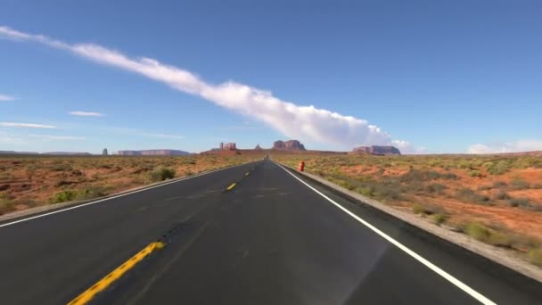 Monument Valley Scenic Byway 163 Södergående Körmall Forrest Gump Point — Stockvideo