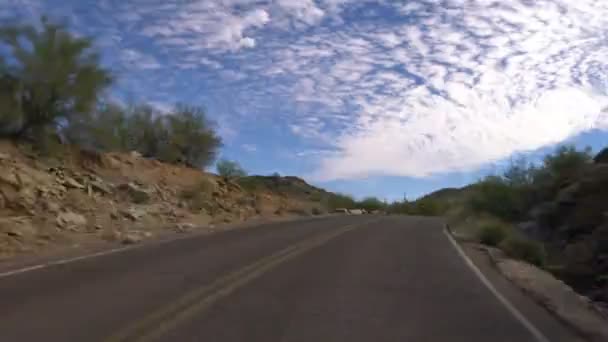 Sonoran Désert Montagne Conduite Hyperlapse Saguaro Cactus Arizona Usa — Video