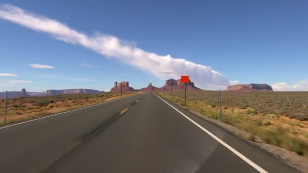 Monument Valley Scenic Byway 163 Södergående Körmall Forrest Gump Point — Stockvideo