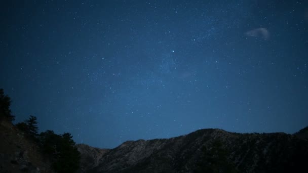 Mléčná Dráha Nad San Gabriel Hory Národní Památka Kalifornie Usa — Stock video