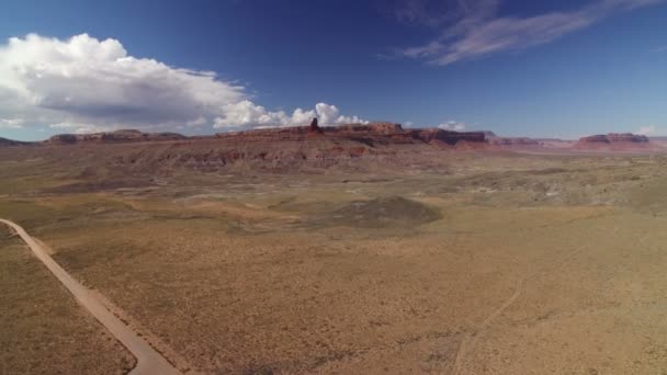 American Southwest Aerial Shot Dirt Road Desert Usa — Stock Video