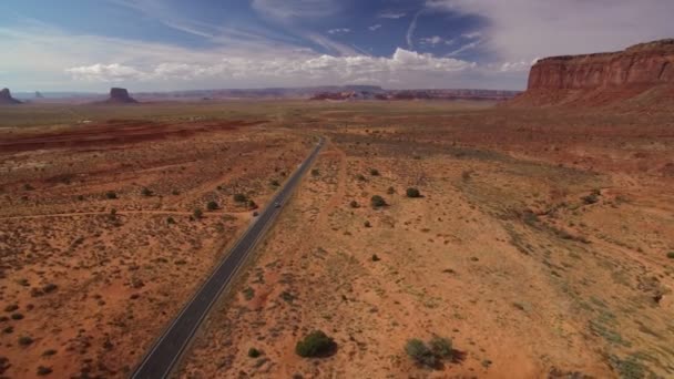 Monument Valley Highway Mesa Southwest Desert Usa Forward — Stockvideo