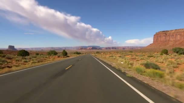 Monument Valley Scenic Byway 163 Södergående Utah Körmall Sydvästra Usa — Stockvideo