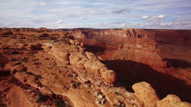 Valley Gods Bears Ears Aerial Shot Southwest Desert Canyon Usa — Stockvideo