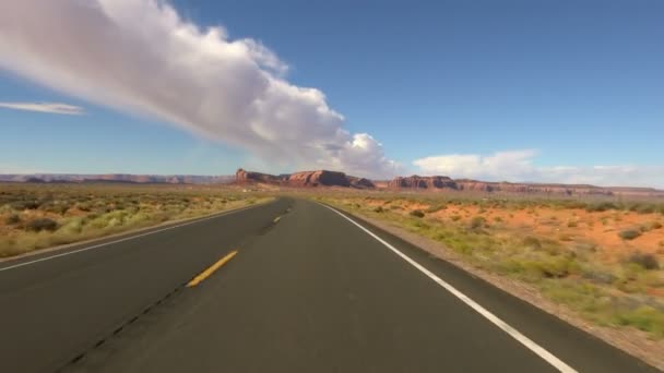 Monument Valley Scenic Byway 163 Southbound Utah Driving Template Southwest — Stock video