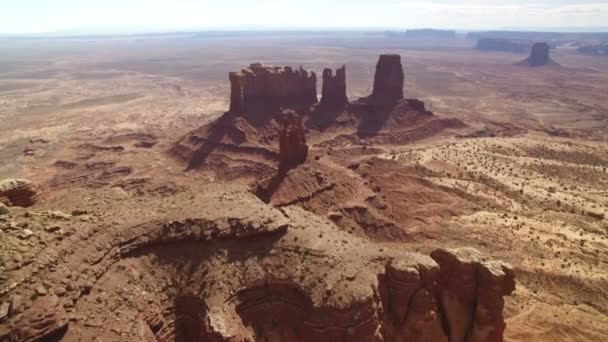 Monument Valley Kung Hans Tron Stagecoach Butte Sydvästra Öknen Usa — Stockvideo