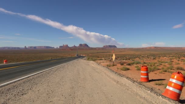 Monument Valley Scenic Byway 163 Southbound Driving Template Forrest Gump — Stock video