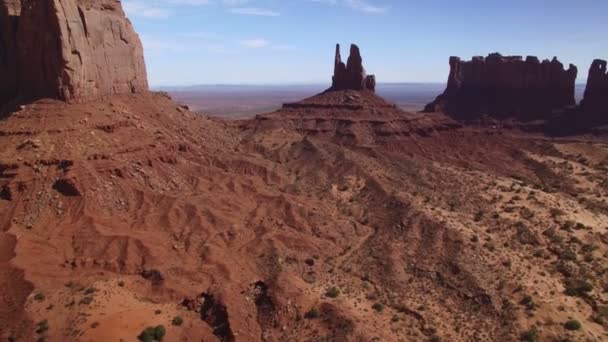 Tahtındaki Anıt Vadisi Kralı Butte Güneybatı Çölü Abd Leri Eğiliyor — Stok video