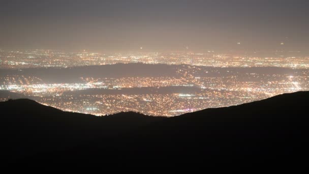 Los Angeles City Lights Seen San Gabriel Mountains National Monument — Stock video