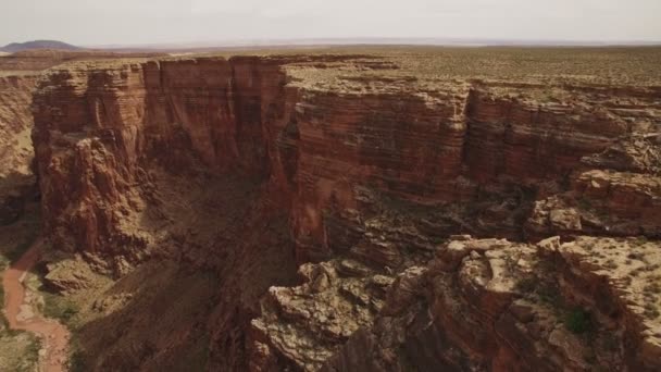 Grand Canyon Luchtfoto Little Colorado River Gorge Navajo Nation Achterwaartse — Stockvideo