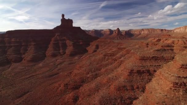 Bears Ears Valley Gods Cedar Mesa Aerial Shot Southwest Desert — Stock video